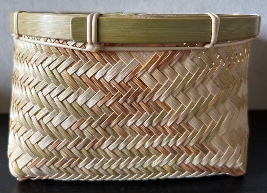 ① 竹籠 カゴ (18㎝) 竹かご 器 竹細工 国産真竹