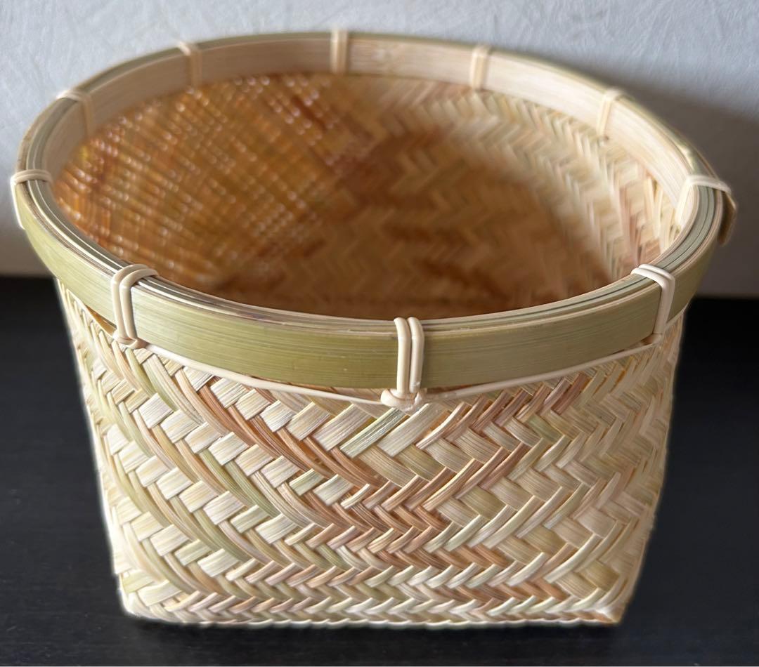① 竹籠 カゴ (18㎝) 竹かご 器 竹細工 国産真竹