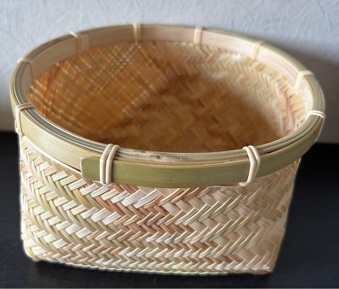 ① 竹籠 カゴ (18㎝) 竹かご 器 竹細工 国産真竹