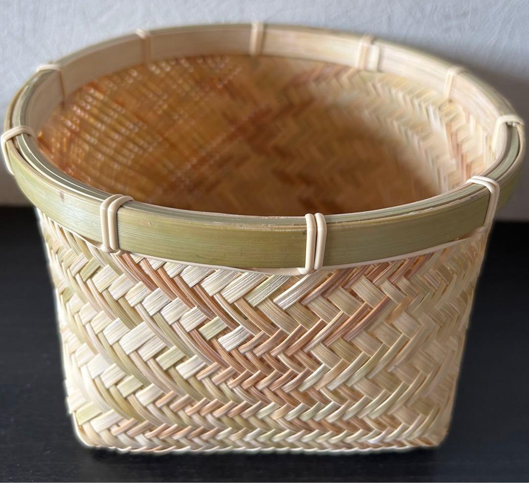 ① 竹籠 カゴ (18㎝) 竹かご 器 竹細工 国産真竹