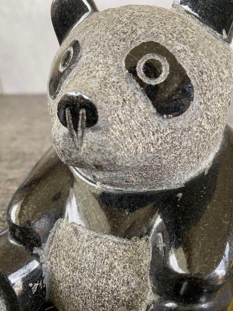 パンダ　石彫刻　置物　石置物