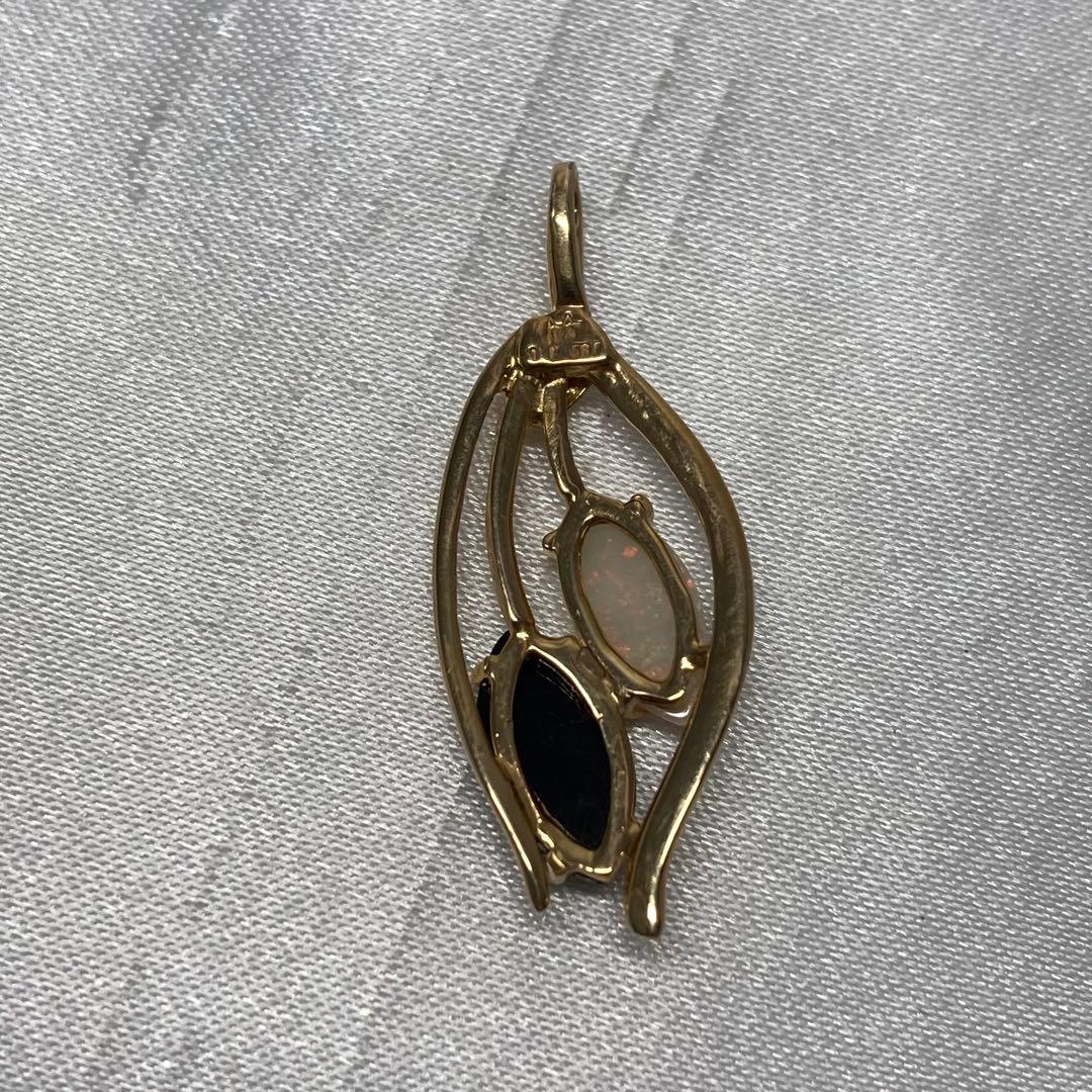 K14 オニキス　オパール　ペンダントトップ