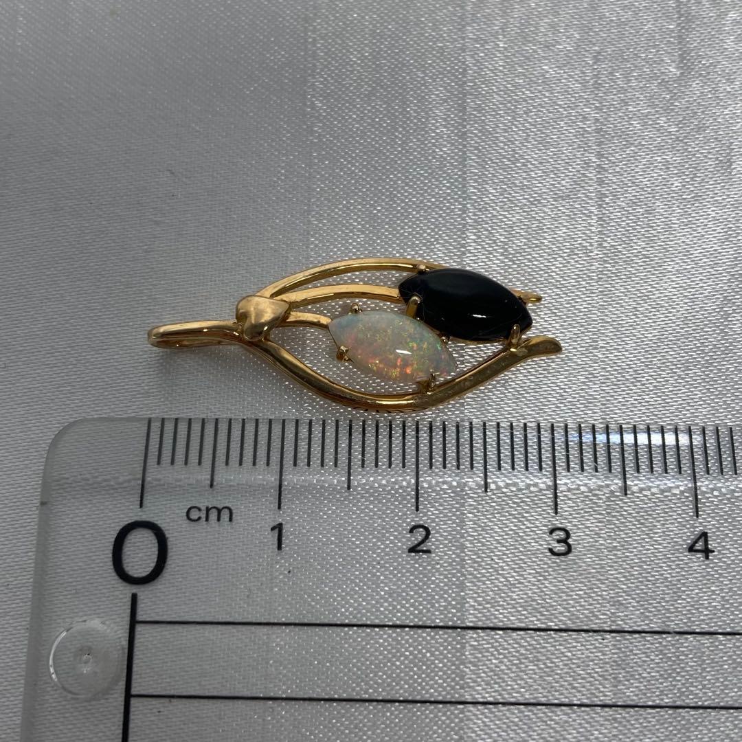 K14 オニキス　オパール　ペンダントトップ