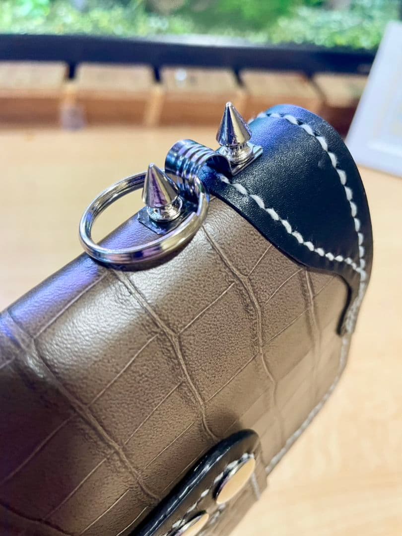 長財財布☆牛本皮・クロコ調★【新品】★