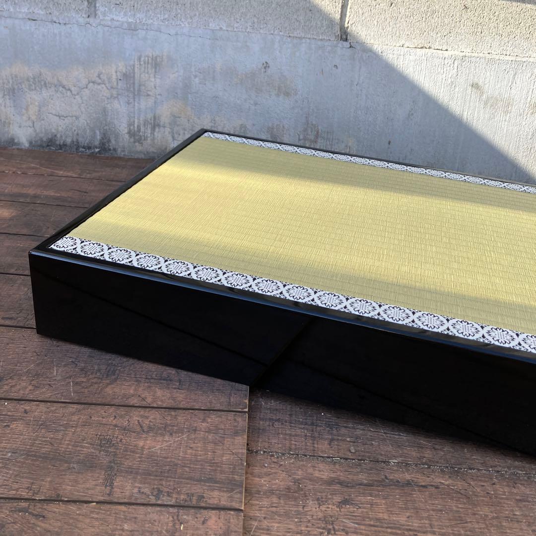 B-2 極美品 高級 畳台 飾り台 黒塗り 金彩 蒔絵 盆栽 雛人形 五月人形