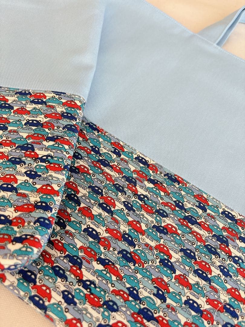 [入園入学3点セット]男の子通園・通学バッグ（水色×リバティ・カーズ・車)