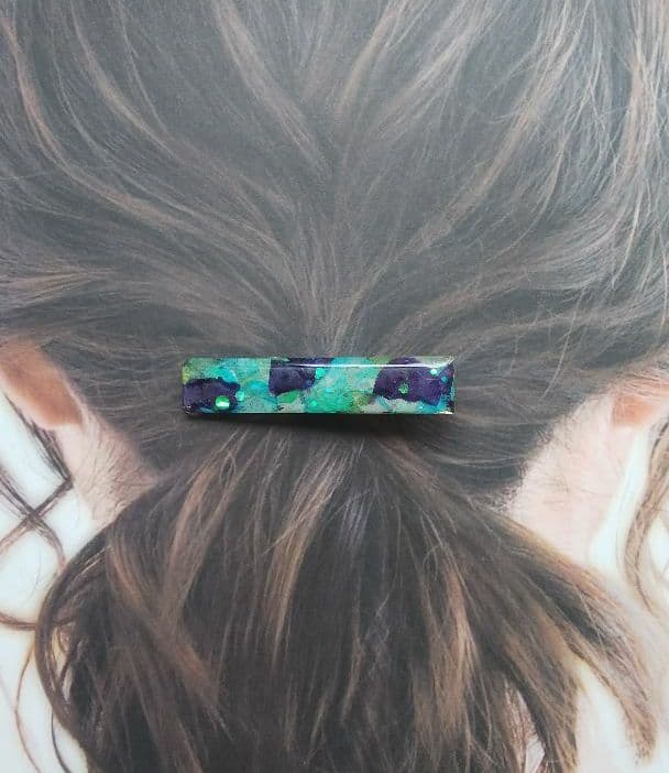 お花レジンヘアクリップ ハンドメイド 2個セット