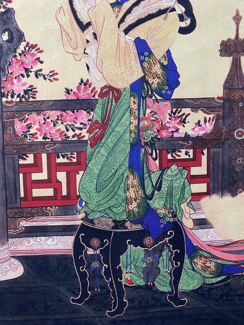 冷枚 调鹦图 中国画 掛け軸 水墨画 和室 玄関 茶室 壁掛け 美術品