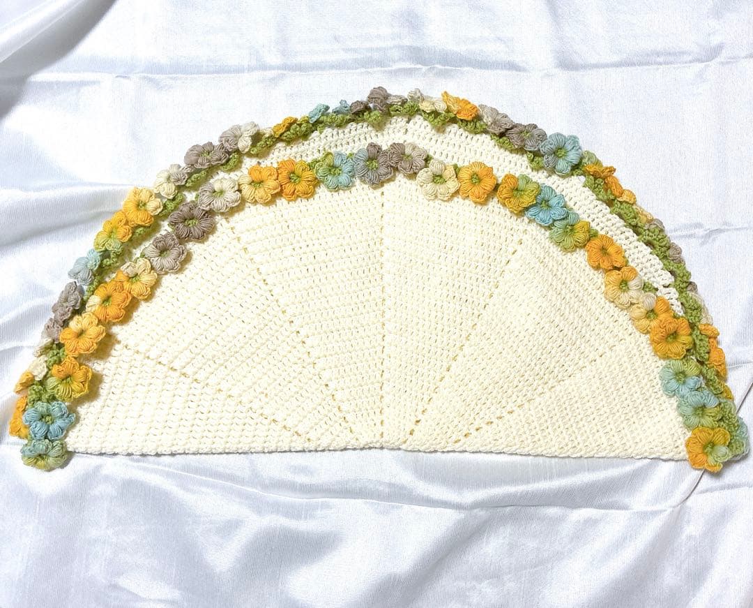 花束ブランケット ブーケブランケット　手編み ハンドメイド 83cm 編み物