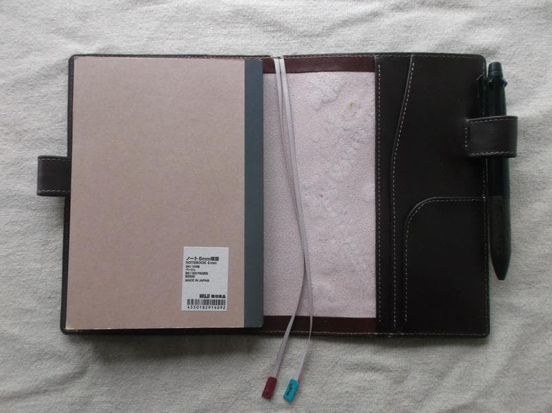 ほぼ日手帳カバー仕様　B6サイズ手帳カバー 刻印、拭き染め 牛革