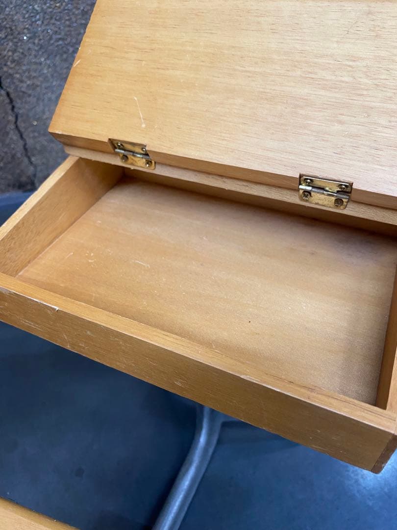 ヴィンテージ ミニチュア 学習デスク&チェア 木製 収納付き vintage