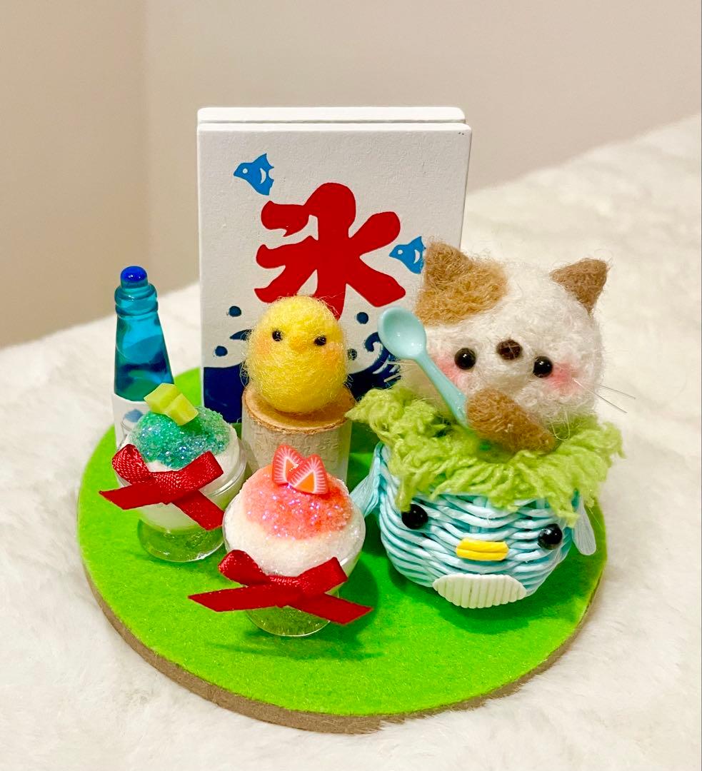junpemiページ♡アイス気球- ̗̀ ☺︎ ̖́-チョコミント♡羊毛フェルト