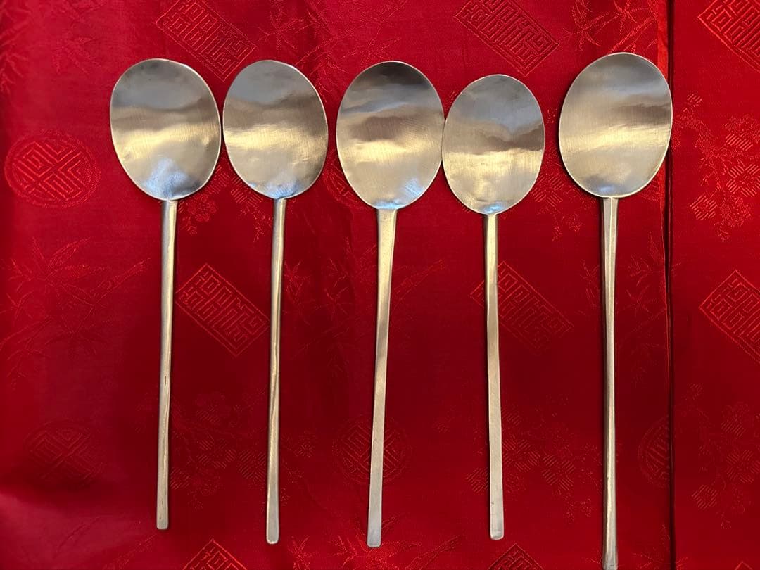 韓国真鍮スッカラ5本　李朝アンティーク