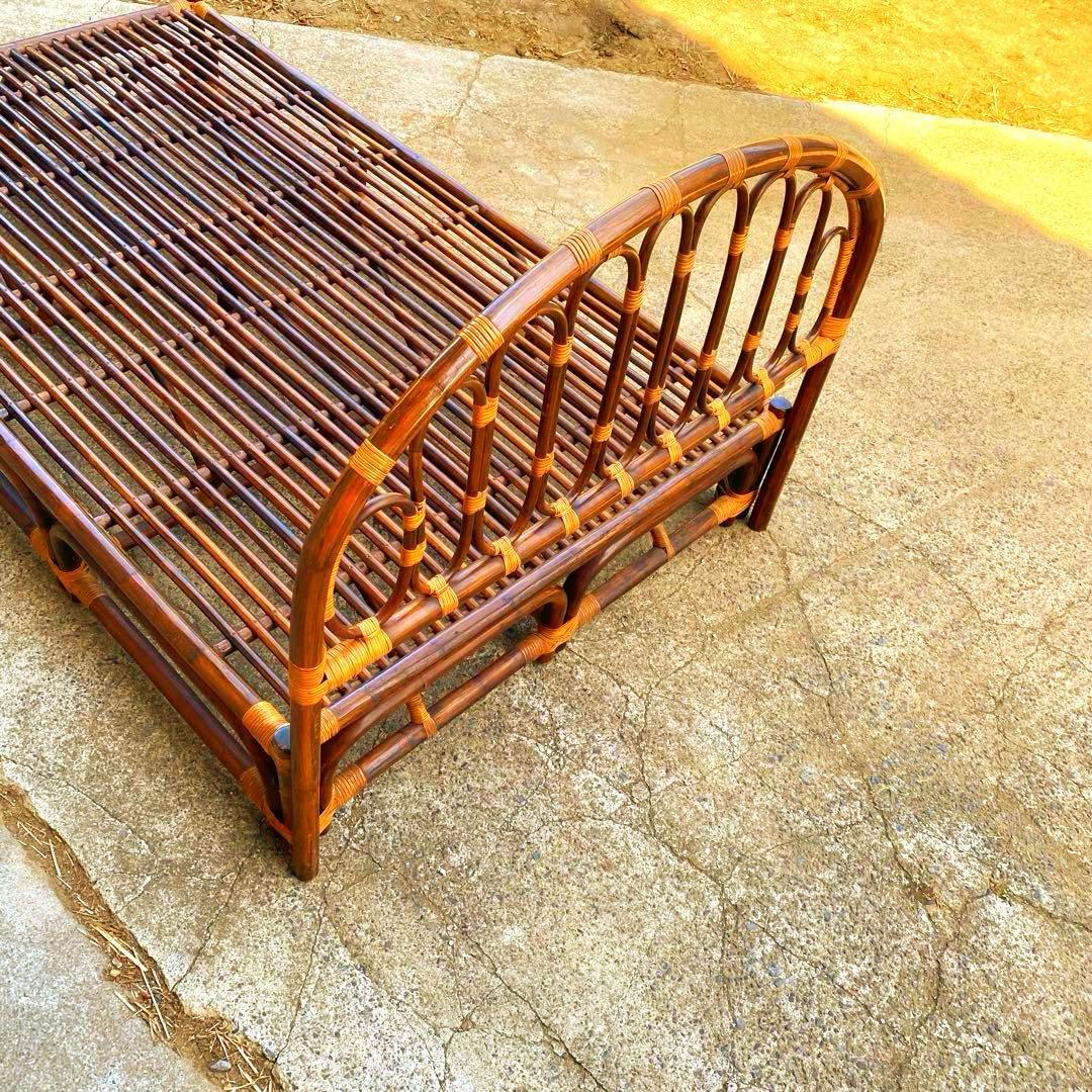 ★希少　セミダブル　ラタン　ベッドフレーム　籐　アンティーク　ヴィンテージ
