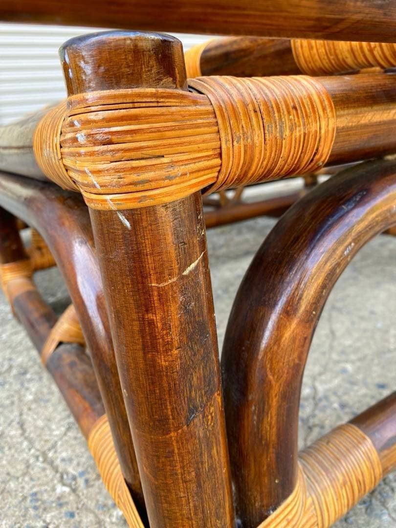 ★希少　セミダブル　ラタン　ベッドフレーム　籐　アンティーク　ヴィンテージ