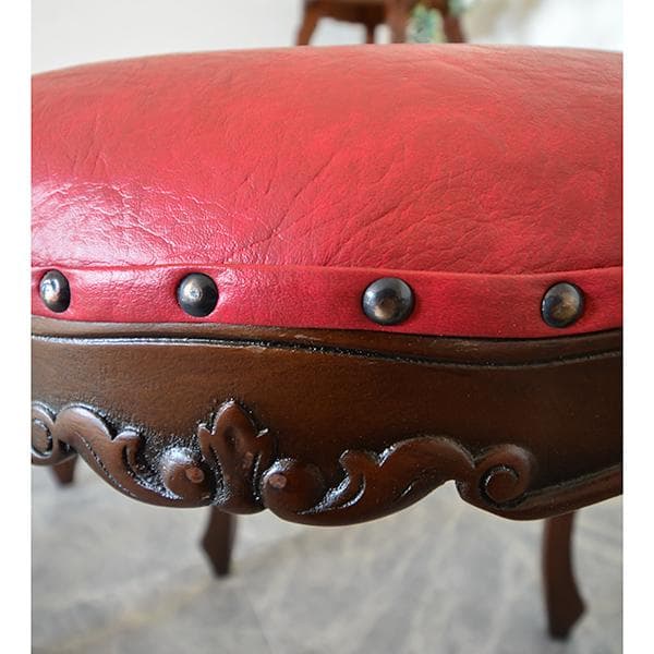 お値下げ！　クラシックスタイル 赤いスツール　猫脚