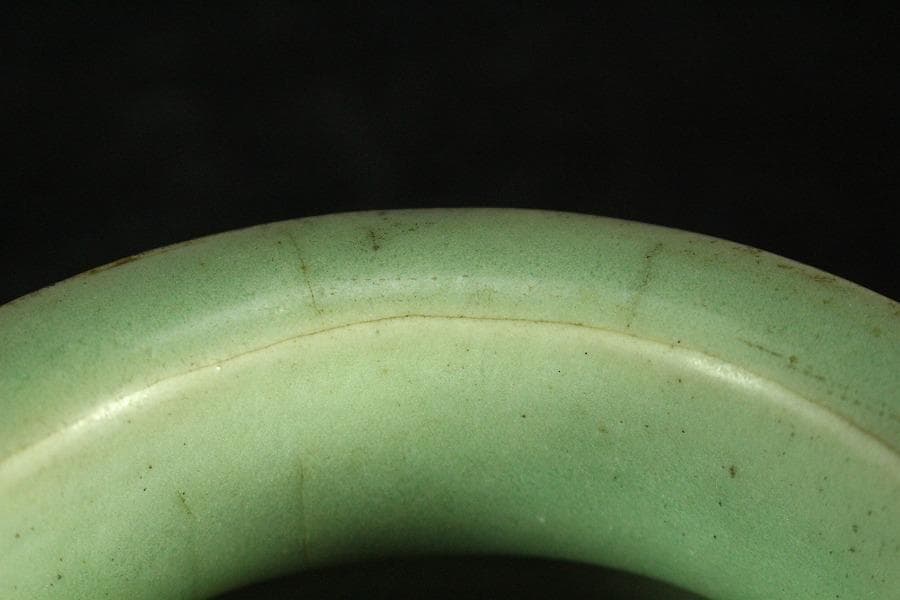 中国美術 青磁 三足 香炉 紫檀蓋(K-YC683)