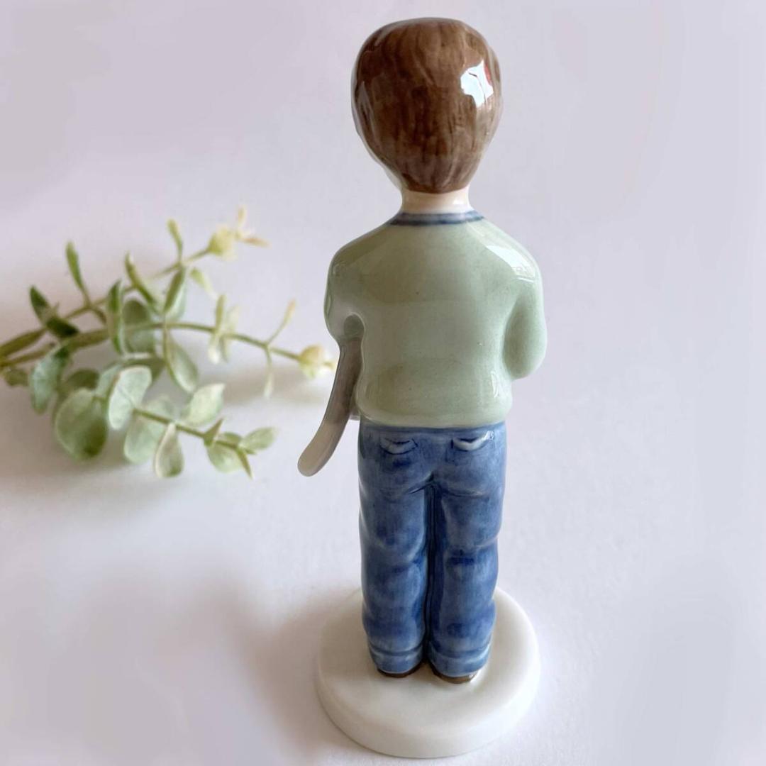 2001年 ロイヤルコペンハーゲン 少年 猫 フィギュリン