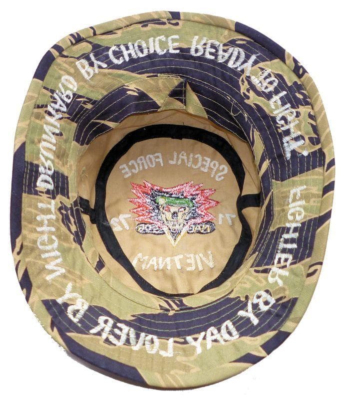 復刻 ベトナム戦争 タイガーストライプ 手振りミシン刺繍 ブーニーハット