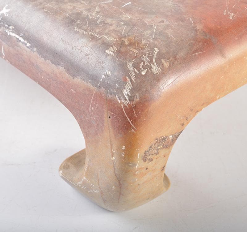 中国　玉石寿山石彫刻　四方香炉台　飾台　V　R5110