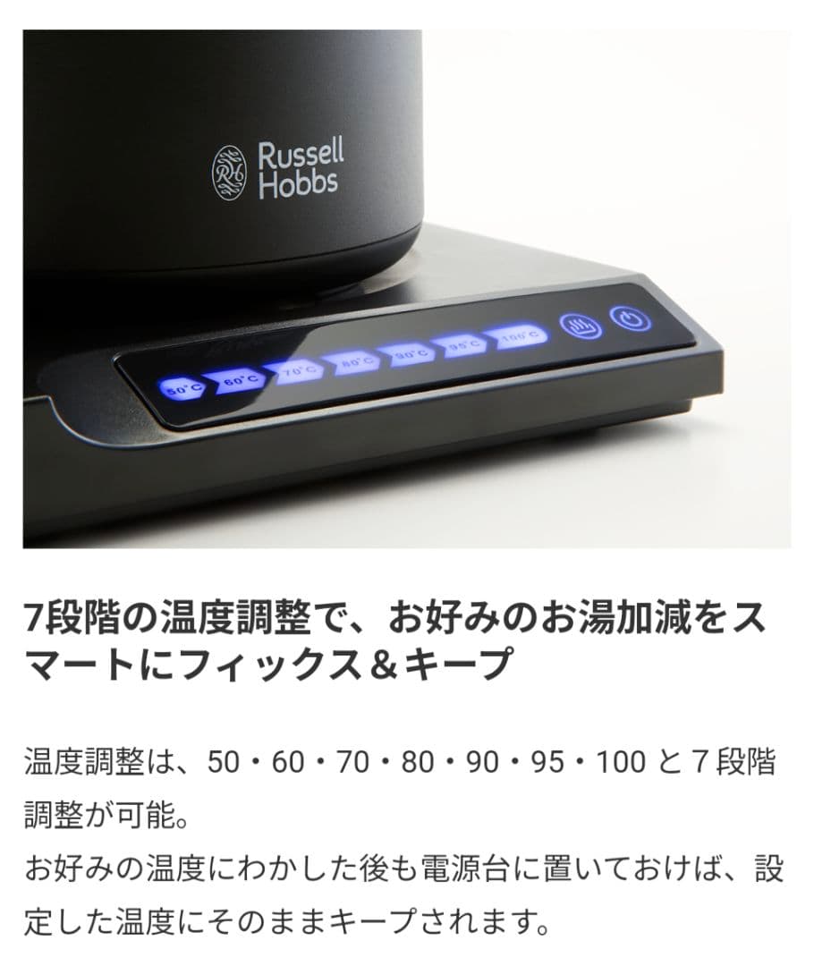 Russell Hobbs ブラック 電気ケトル 約600ml