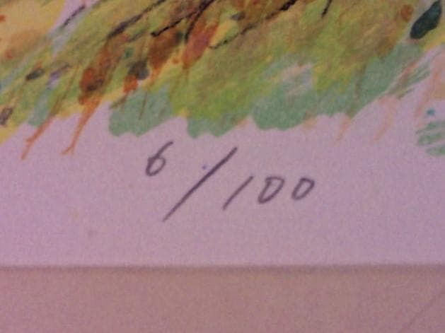 東京芸大教授★中根寛【丘の教会／スイス ジュネーブ郊外】傑作リトグラフ