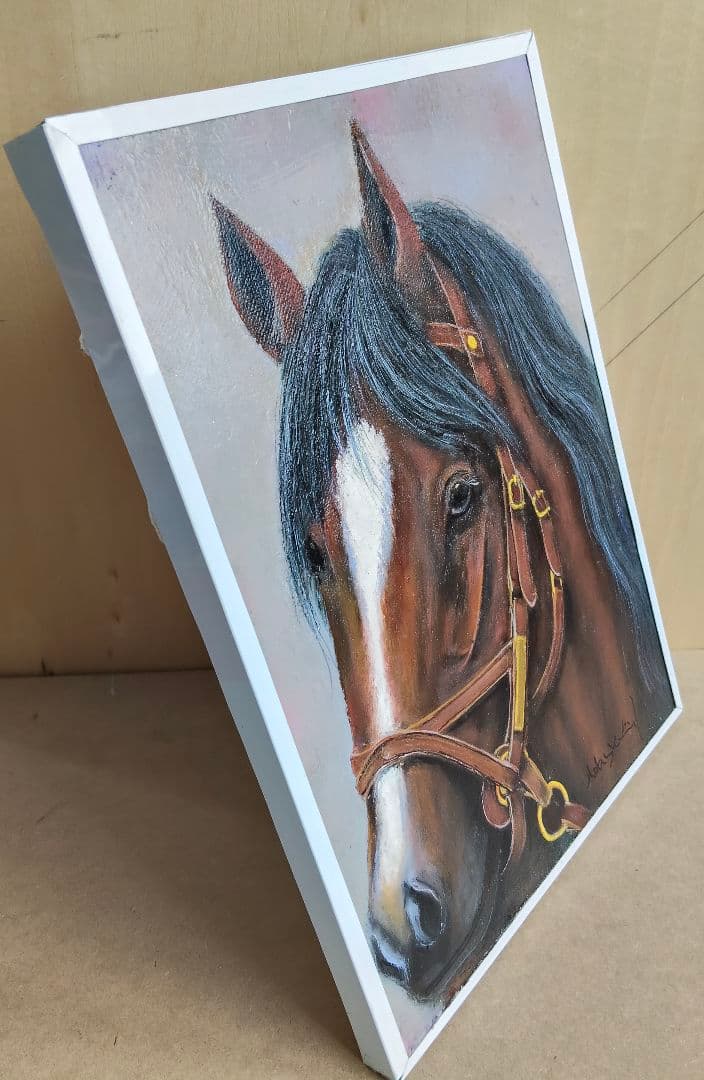 油絵　優駿美顔　洋画家 池畠史幸 新作真筆画