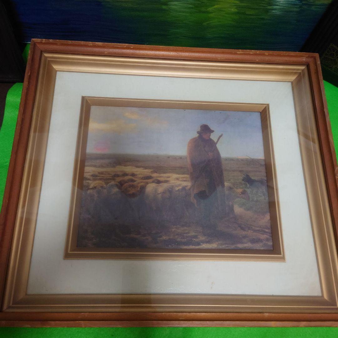 ☆★絵画　風景画　羊遣い　油彩　油絵　★☆