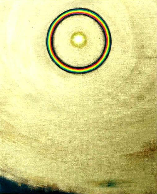 油絵 菅家令子 絵 絵画インテリア 額付(銀) F3-G112023 風景祈希望