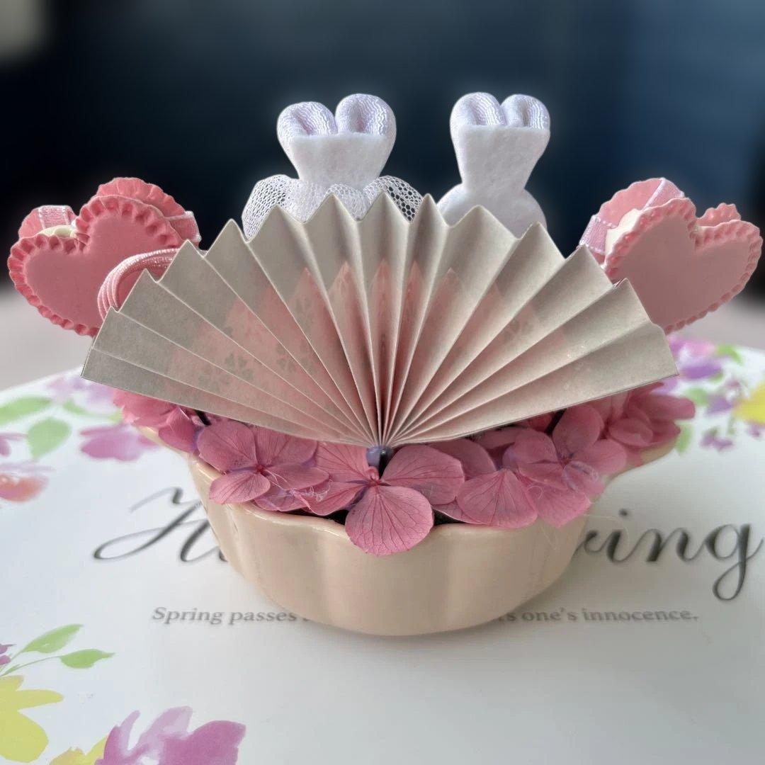 ハンドメイド❣️エンゼルウェディングアレンジ❣️結婚式、記念日❣️ピンク♡♡