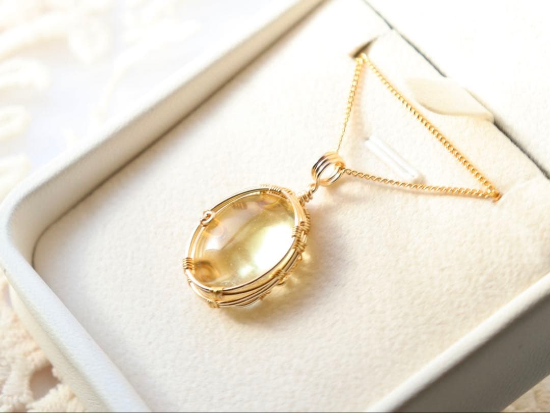 アンダラクリスタルワイヤージュエリーネックレス✧セレスチャルイエロー✧